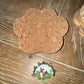 Handcrafted Paw Print Coaster Set (4-Pack) – Reclaimed Pine, Resin & Cork