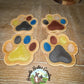 Handcrafted Paw Print Coaster Set (4-Pack) – Reclaimed Pine, Resin & Cork