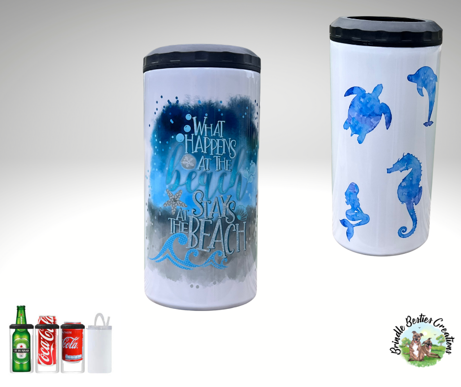 What happens at the beach - 4 in 1 16oz skinny straight Stainless Steel Insulated