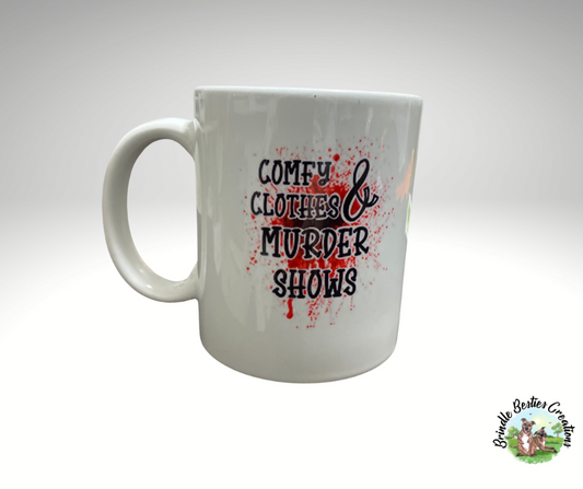 Comfy Clothes and Murder Shows - 11 oz Porcelain Mugs